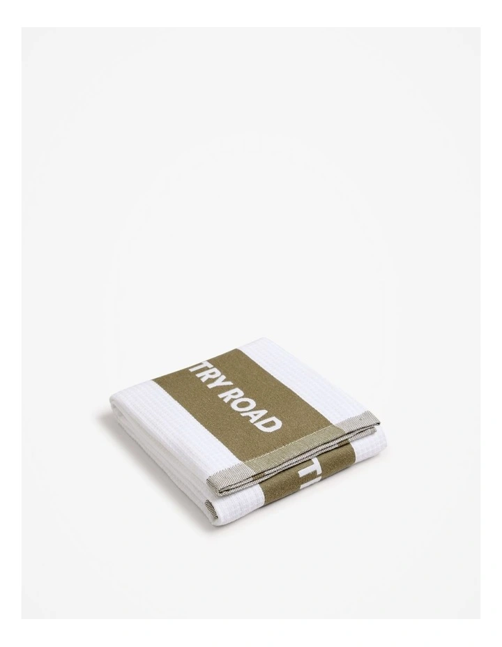 CR Logo Australian Cotton Tea Towel in Olive