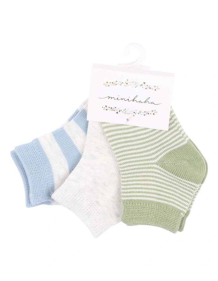 Socks 3 Pack in Blue Multi