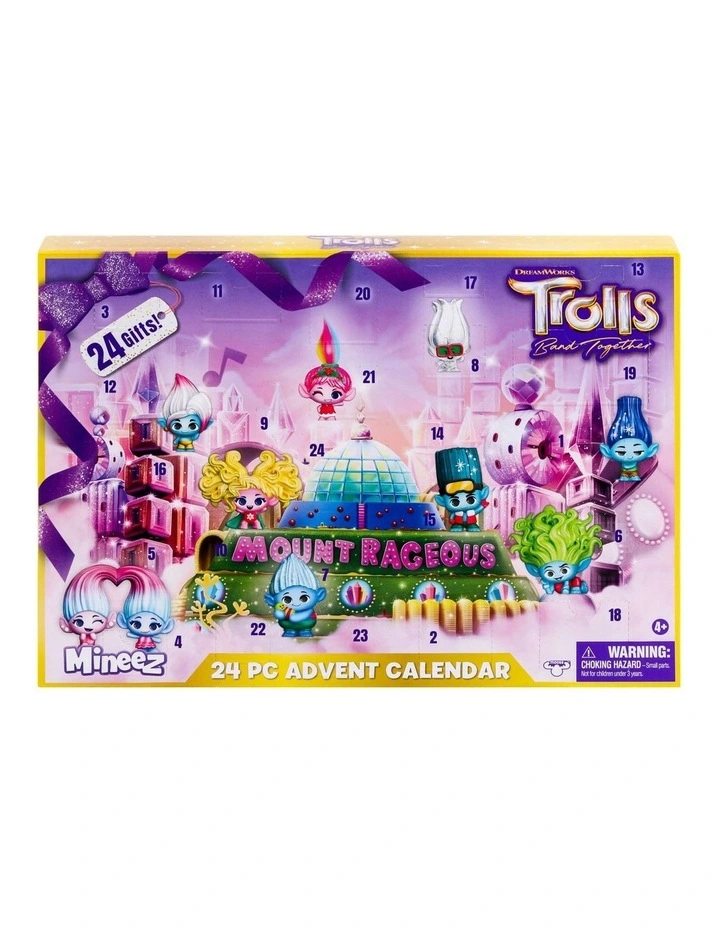 Dream Works Trolls Band Together Mineez 24 Pieces Holiday Advent Calendar