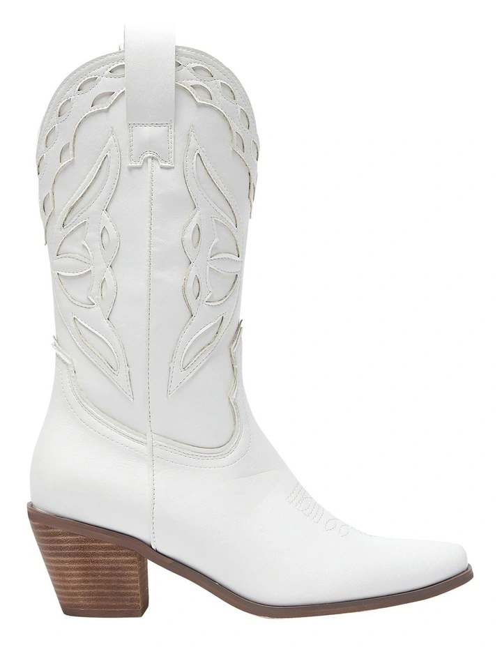 Rodeo Western Boots in White Smooth