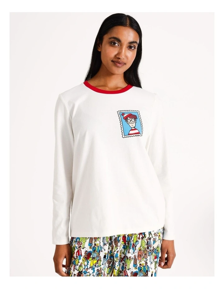 Pocket Stamp Sleep Top in Cloud Dancer