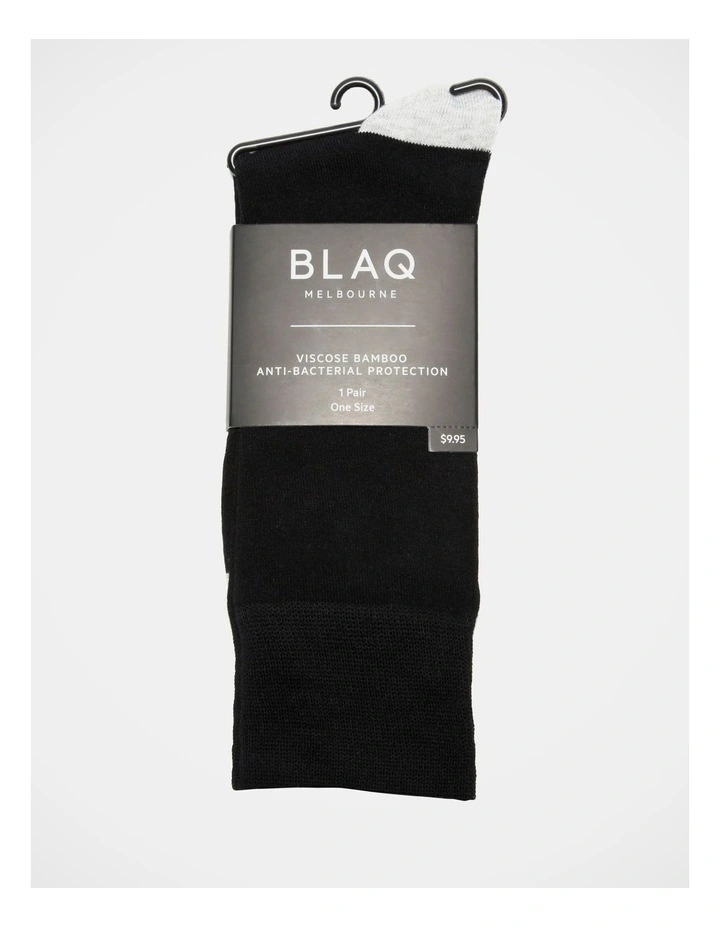 Plain Bamboo Heel & Toe Sock in Black