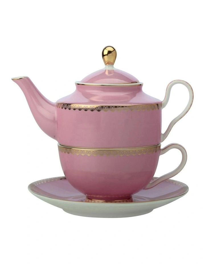 Teas & C's Classic Tea for One with Infuser 380ML Hot Pink Gift Boxed