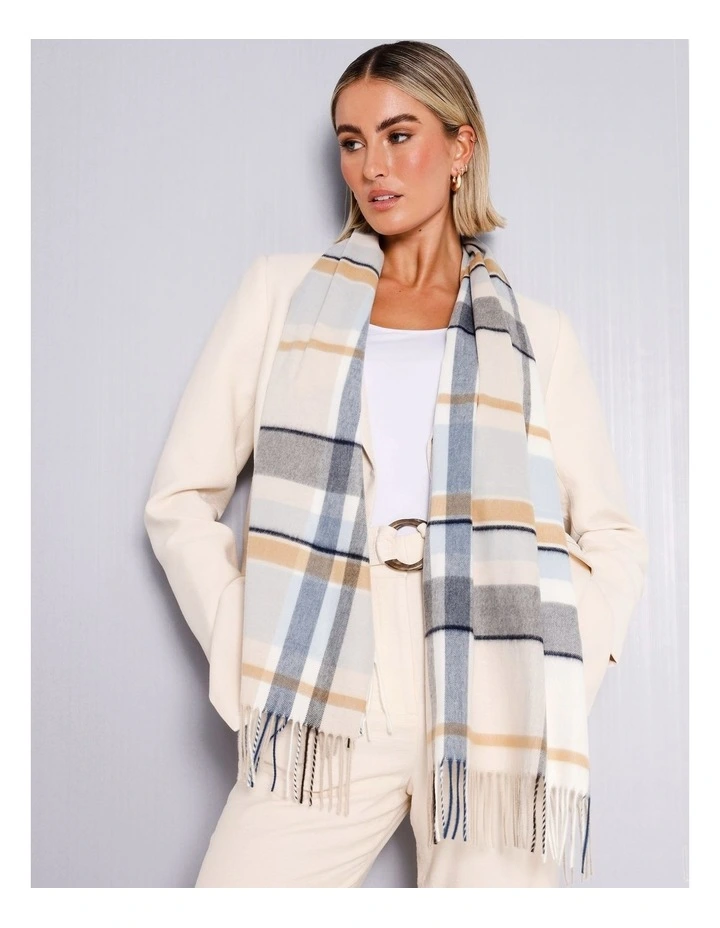 Check Cashmink Winter Scarf in Blue