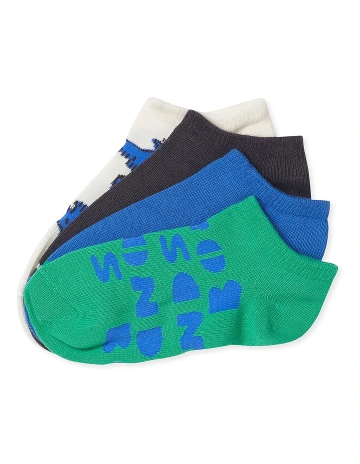 Kids Fashion Low Cut Socks 4 Pack in Multi