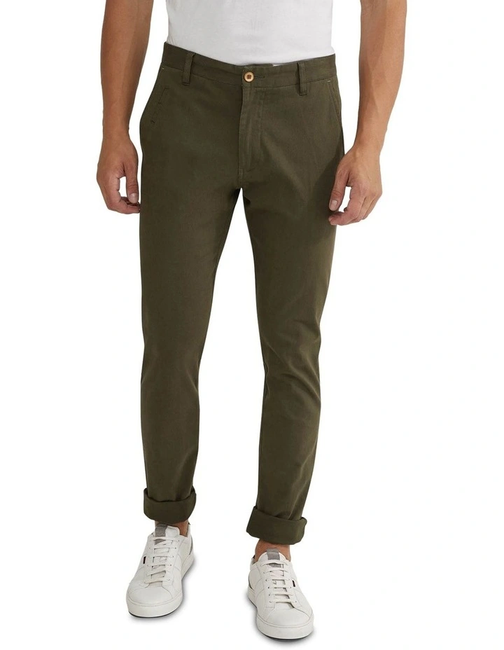Stretch Skinny Fit Chinos in Forest