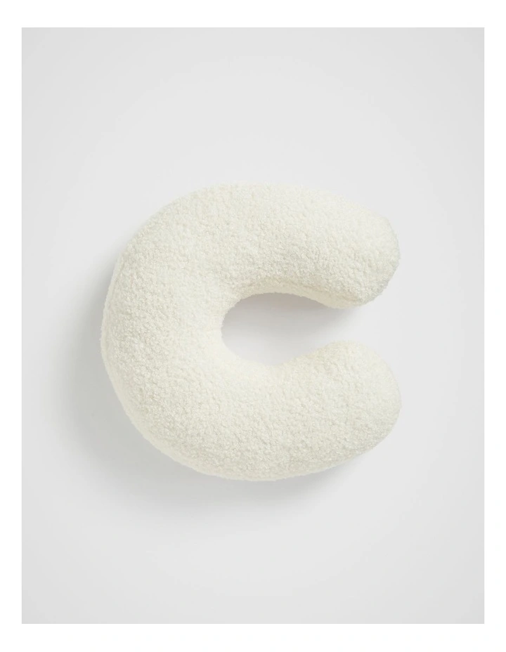 Teddy Initial C Cushion in Cream