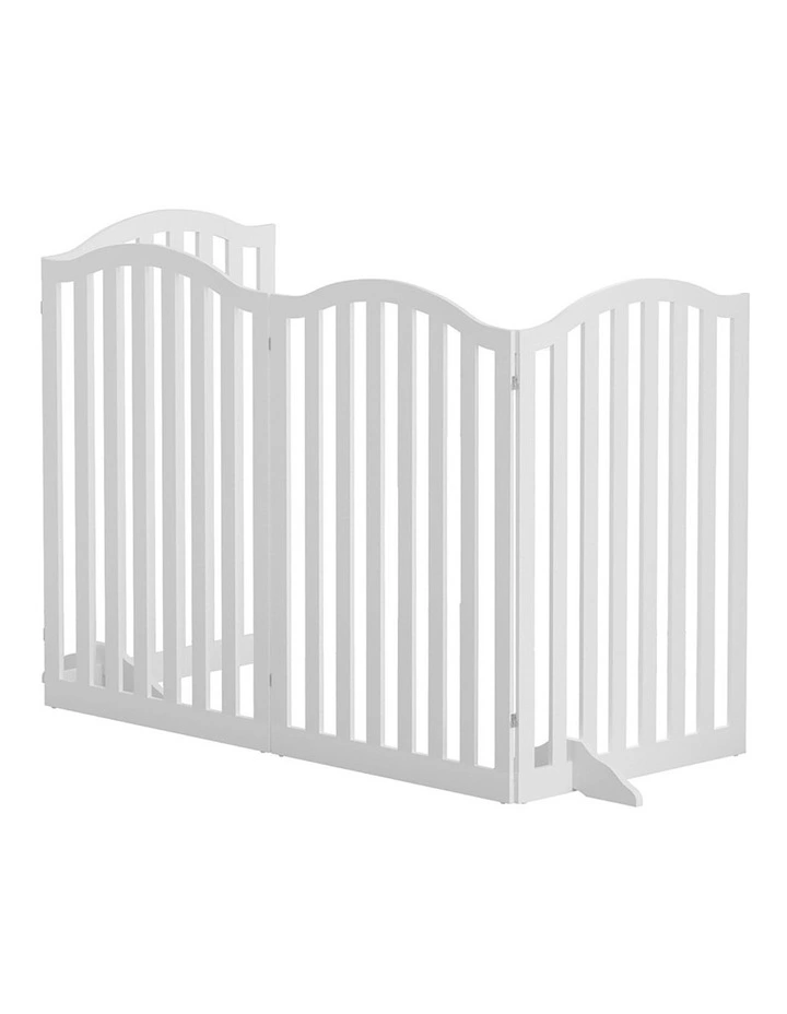 Dog Playpen Enclosure 4 Panel Pet Fence Wooden Play Pen in White
