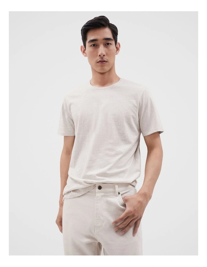Classic Crew Neck T Shirt in Stone