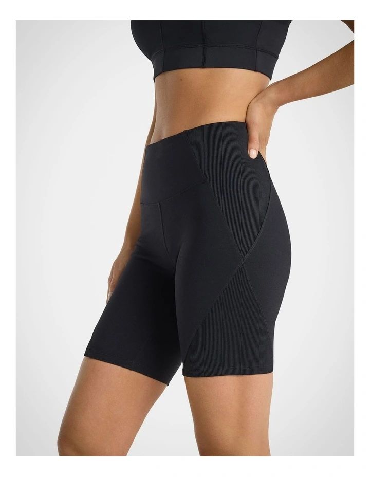 Mixed Media Quad Bike Shorts in Black