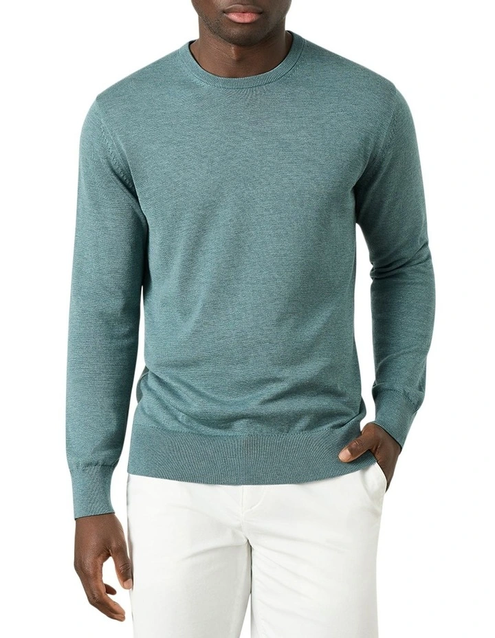 Barnett Crew Neck Sweater in Lichen