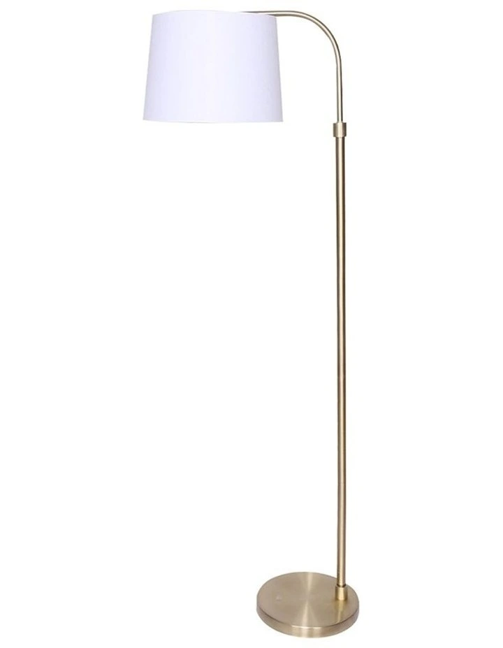 Metal Floor Lamp Adjustable Height Brass