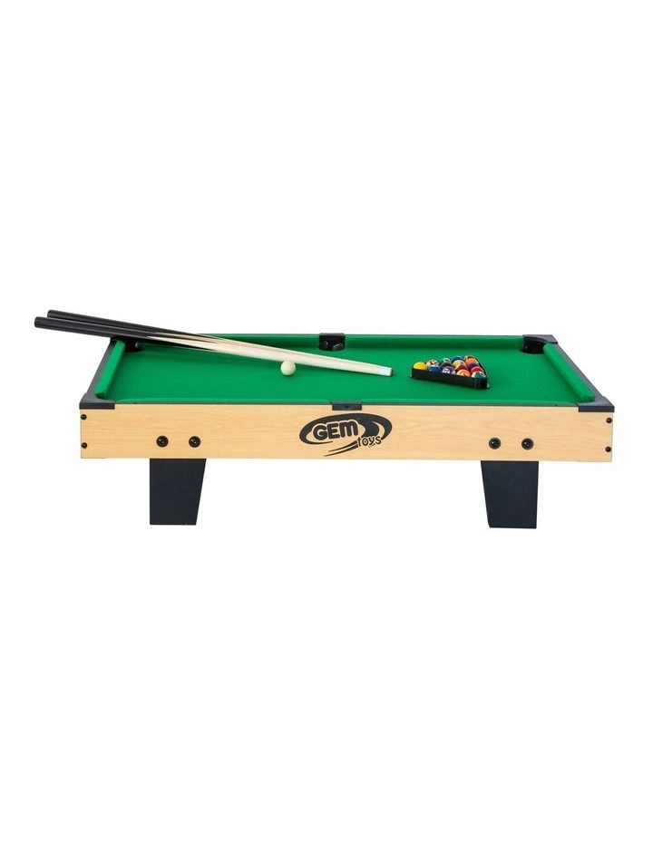 4-in-1 Games and Billiard Table in Black/Wood