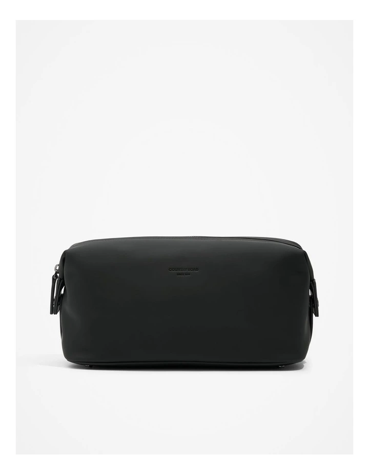 Recycled Blend Logo Wash Bag in Black
