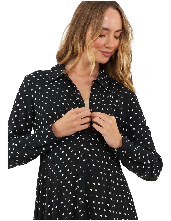 Fifi Shirt Dress in Black