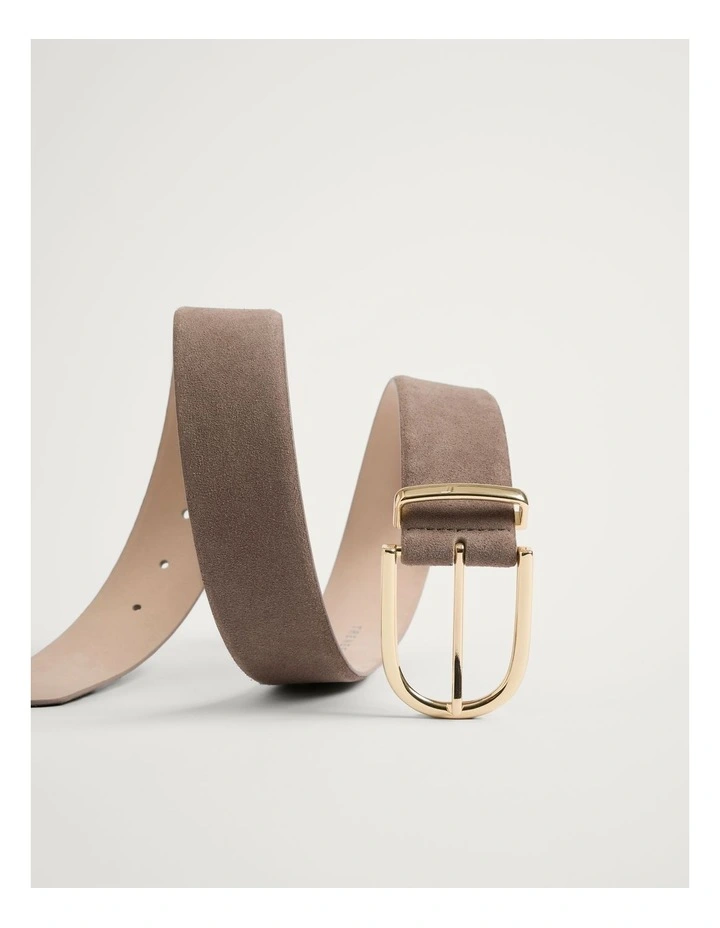 Suede Wide Belt in Cinder