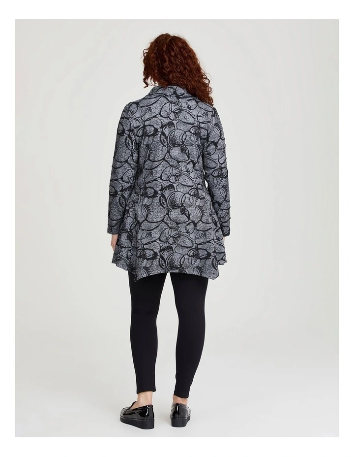 Jacquard Zip Jacket in Black/Grey