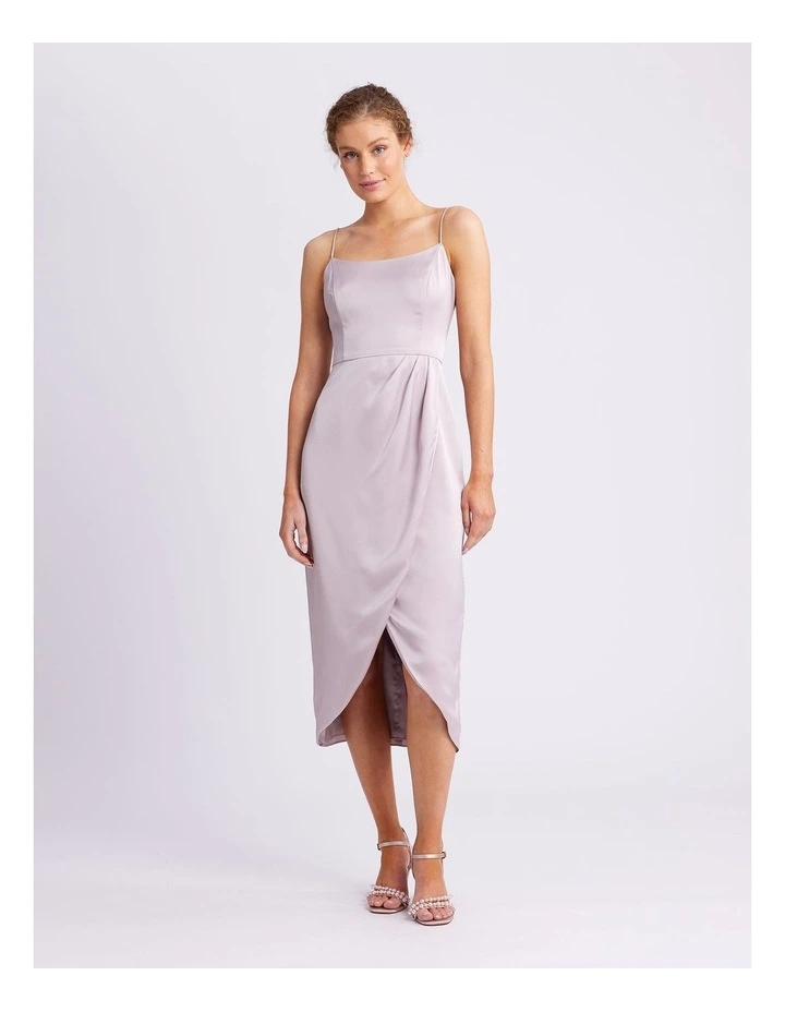 Montreal Cross Front Dress in Grey