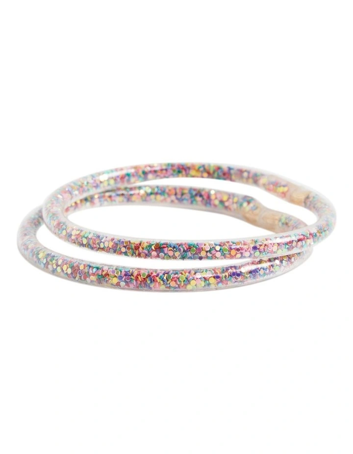 Glitter Bangle Pack in Rainbow