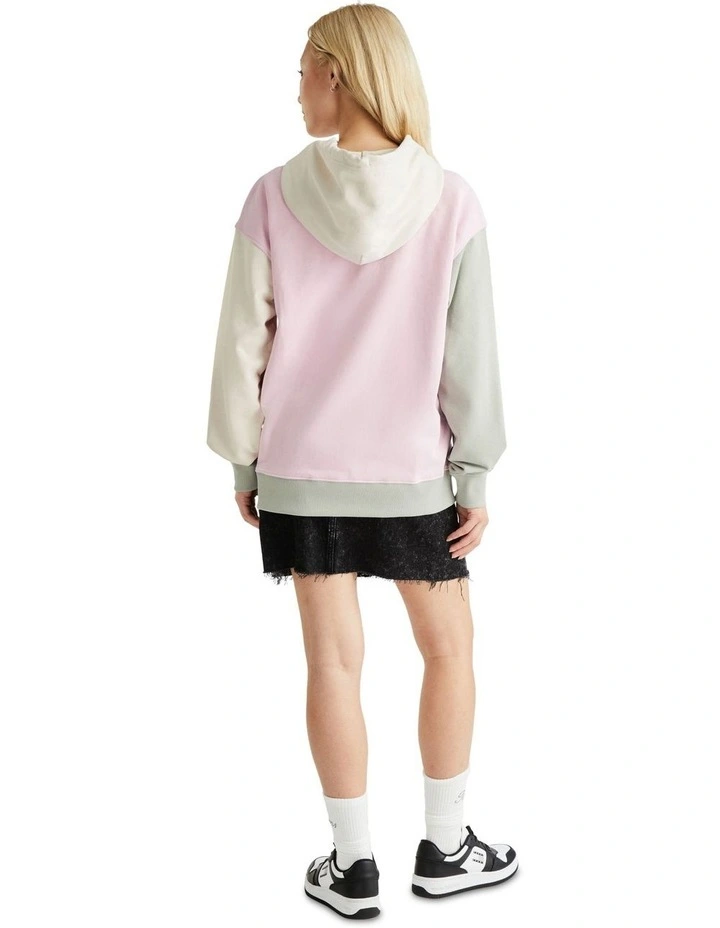 Colourblocked Hoodie in Pink