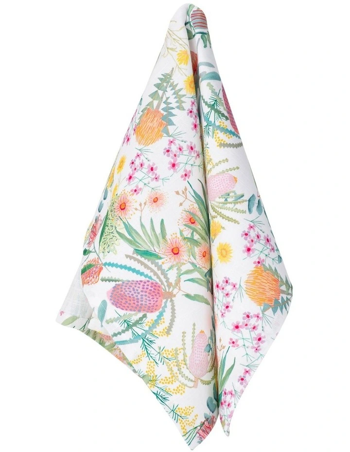 Royal Botanic Gardens Native Blooms Tea Towel 50x70cm in Mutli