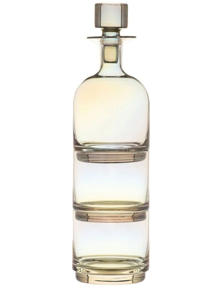 Glamour Stacked Decanter Set 3 Pieces in Iridescent