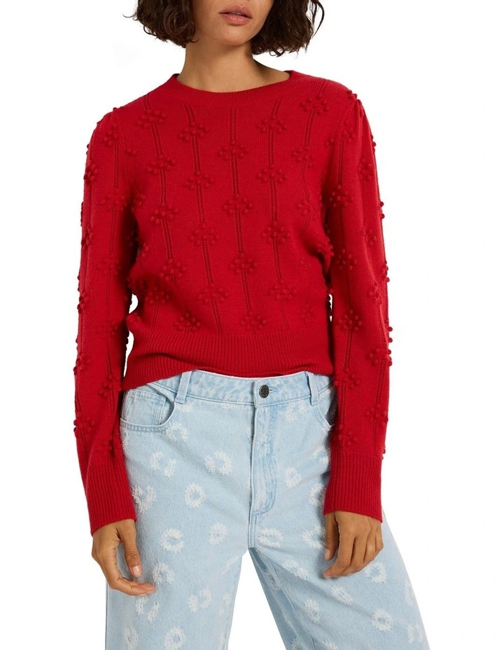 Millie Textured Merino Knit in Bad Blood