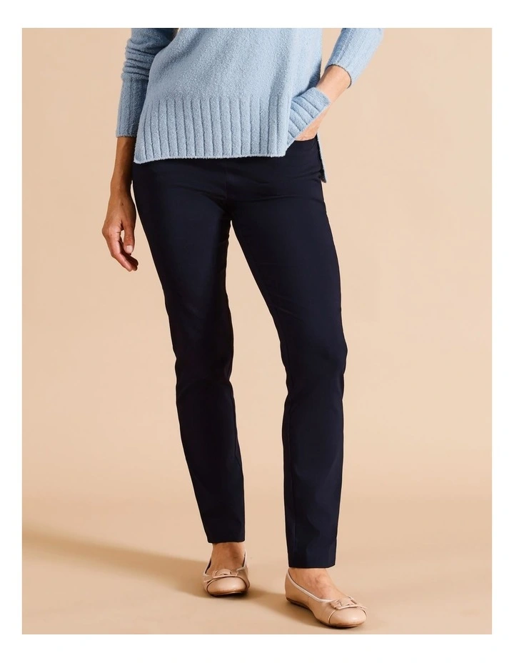 Sustainable Viscose Blend Wardrobe Staple Slim Pant In Navy