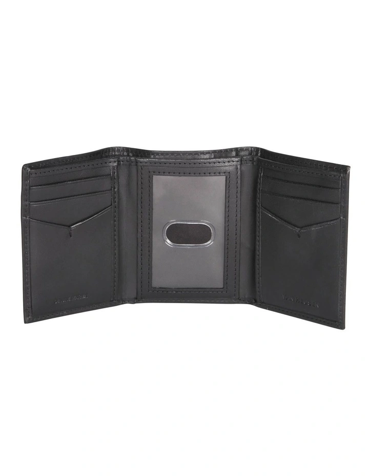 Trifold Wallet with ID Window in Black