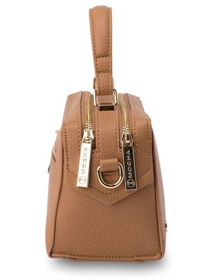 Sienna Stud Boxy Crossbody in Tan