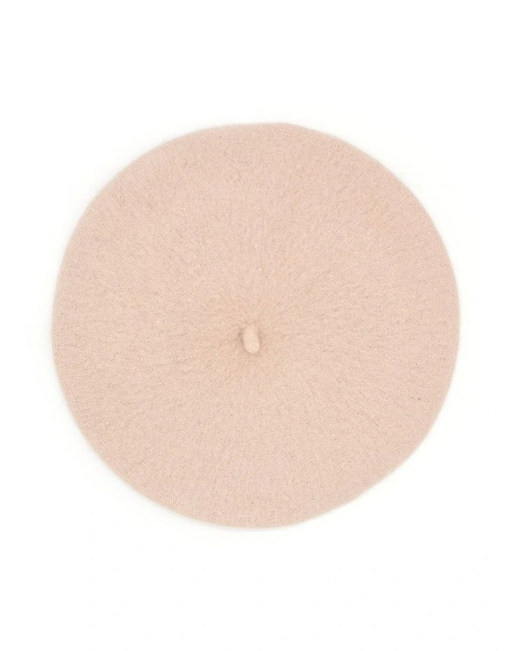 Lisa Wool Blend Beret in Camel