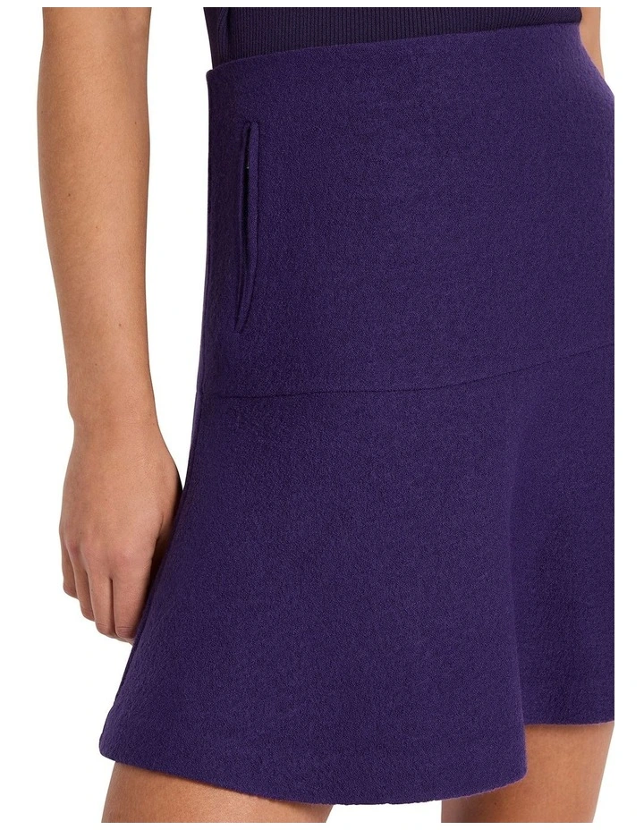 Neptune Felted Wool Mini Skirt in Nightshade