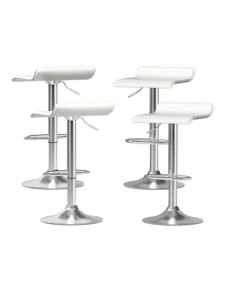 Faux Leather Bar Stools x4 in White