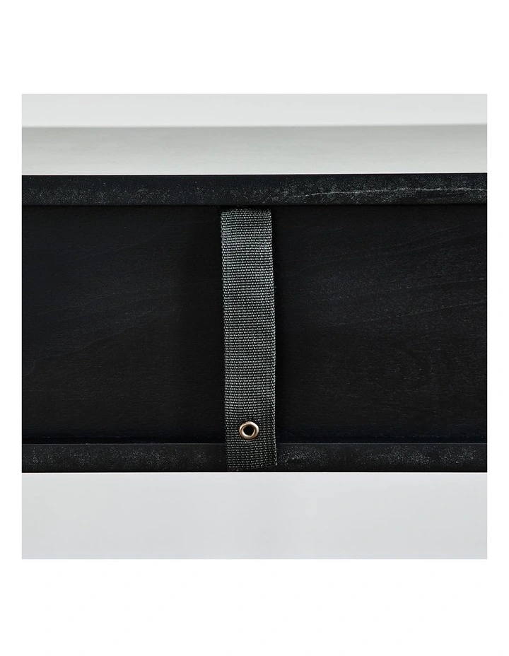 Solid Oak Legno Bedside Table in Black