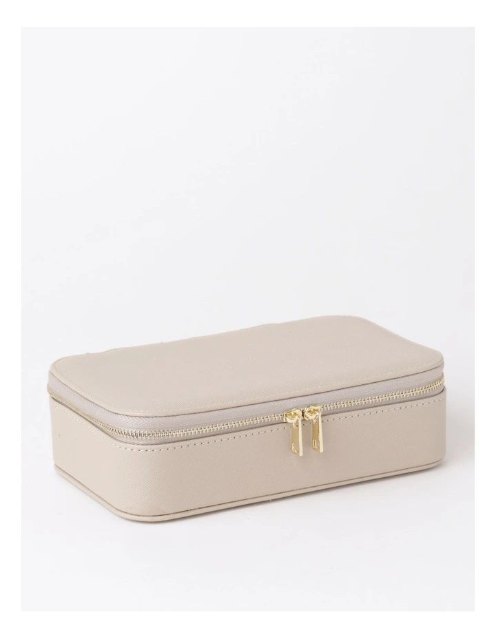 Large Zip Around Travel Jewellery Box in Neutral