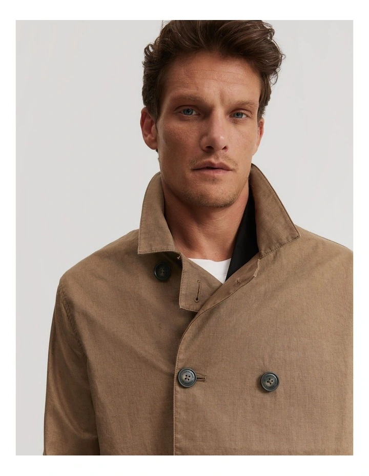 Linen Coat in Walnut