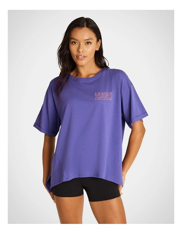 Pop Logo Boyfriend Tee in Royal Purple