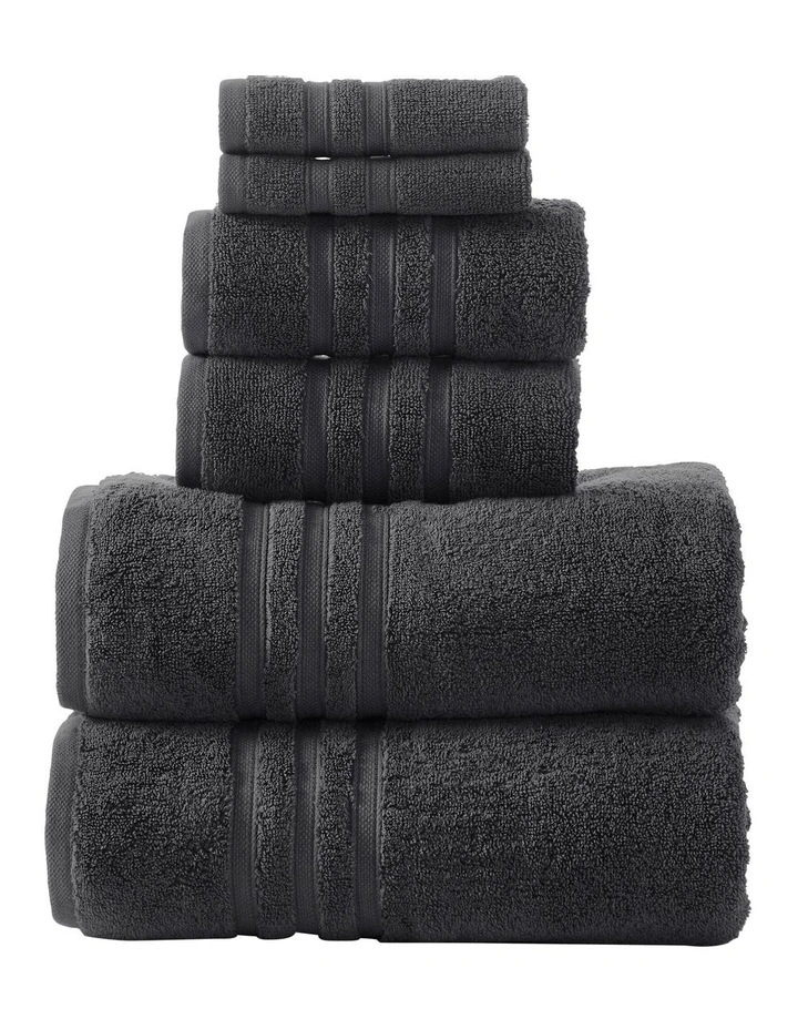 Super Duet Towel Pack 6 Piece in Charcoal