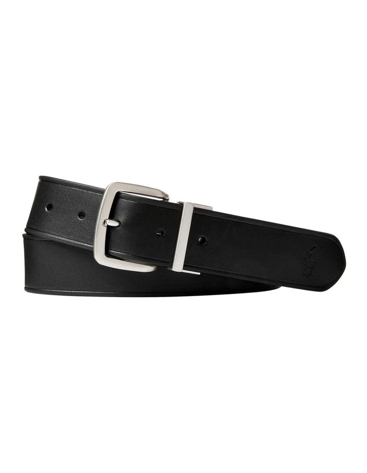 Reversible Leather Belt in Black