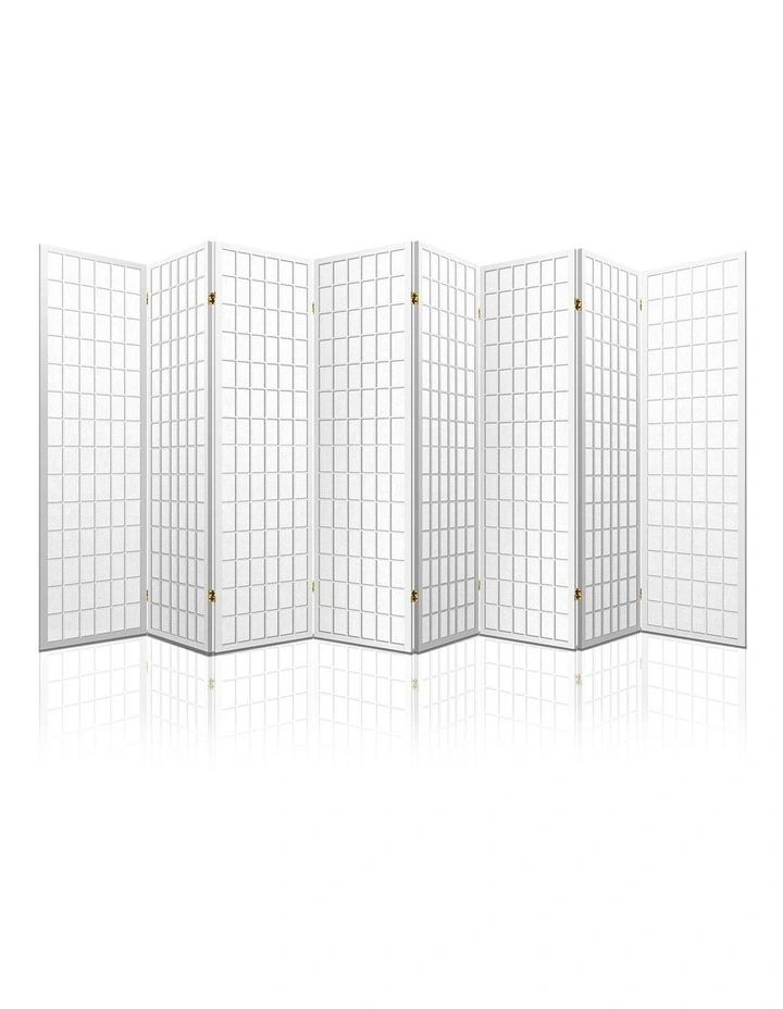 8 Panel Room Divider Screen 348x179cm in White