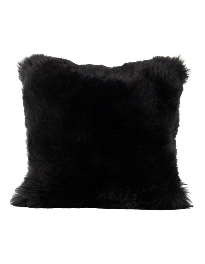 New Zealand Sheepskin Cushion Cover in Black