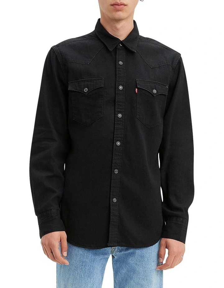 Barstow Denim Western Shirt in Black