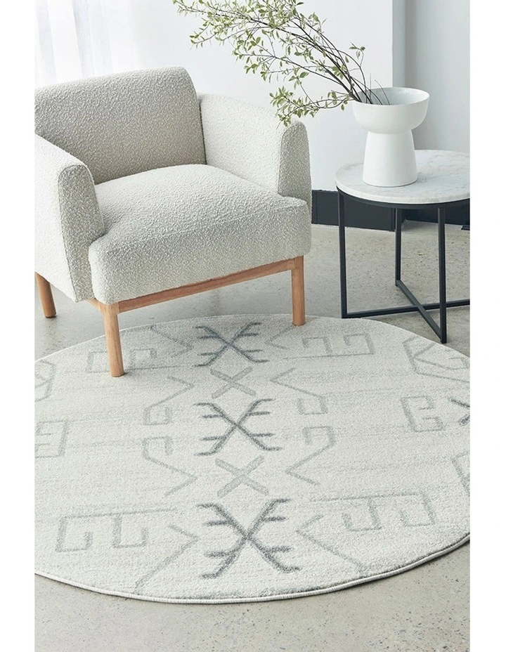 Paradise Cala Round Rug in White