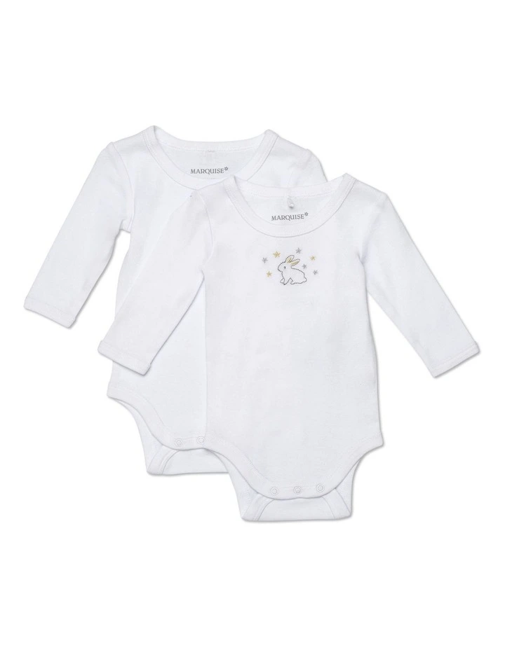 Newborn Essentials Bodysuits 2 Pack in White