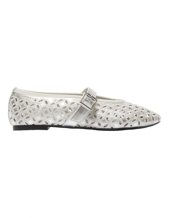 Rosie Ballet Flats in Silver Metallic