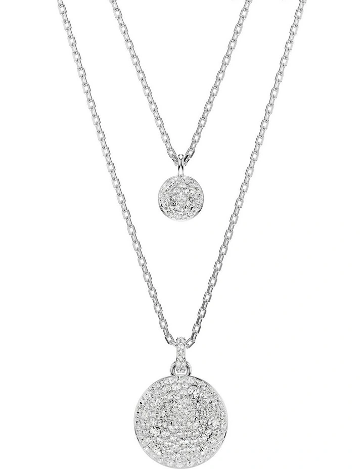 Meteora Layered Pendant Rhodium Plated in White
