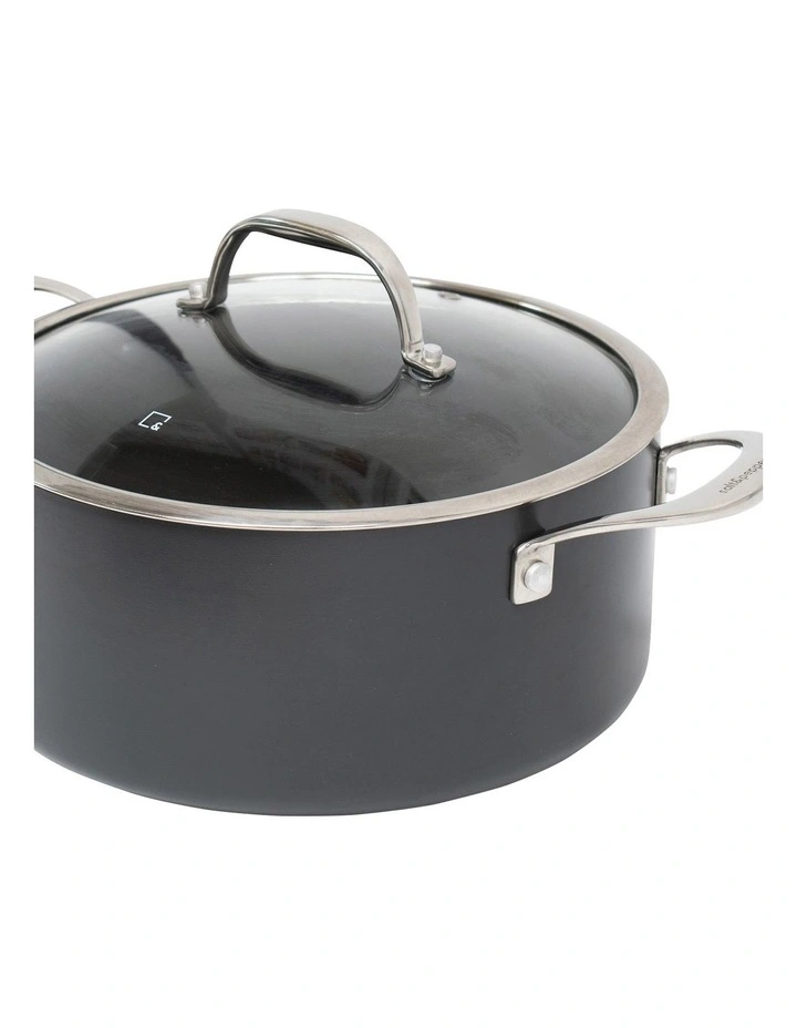 Re-Lite Casserole With Glass Lid 4.8 L/24 Cm in Black