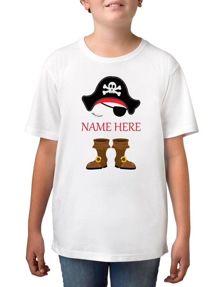 Boy's Halloween Pirate Personalised Cotton T-Shirt