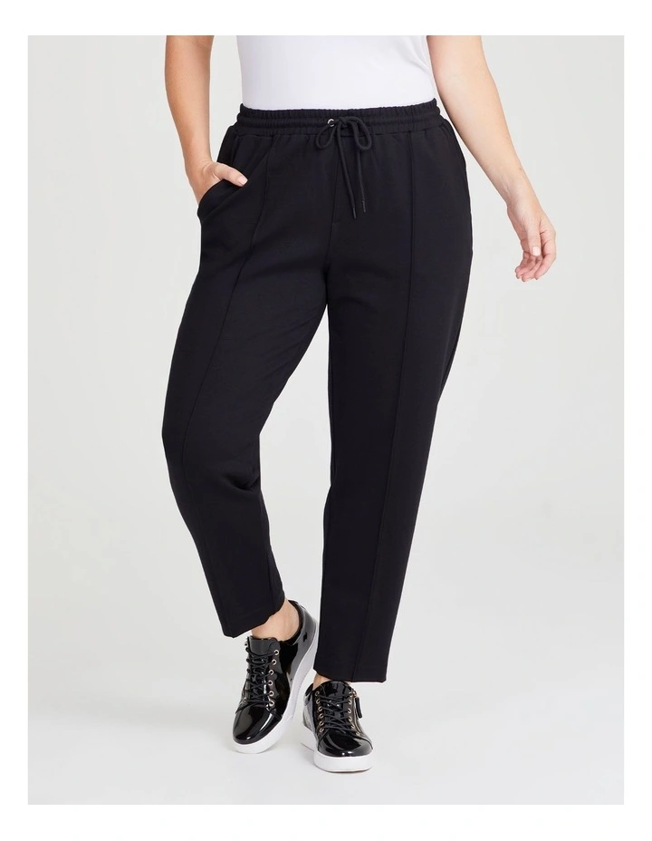 Ponte Seam Detail Jogger in Black