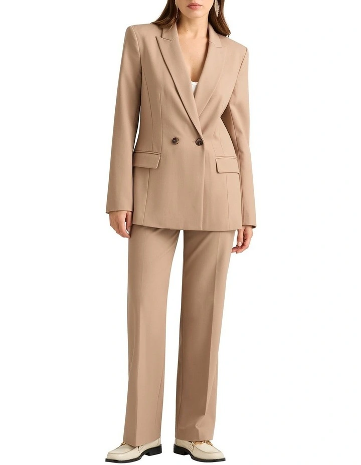 Manuela Wool Blend Blazer in Sandalwood